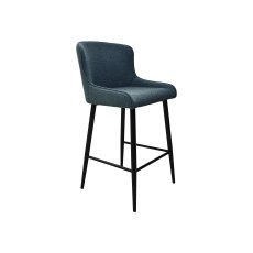 Rubens - Blue Boucle Fabric Bar Stool with Black Legs (Pair)