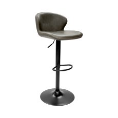 Rosso - Olive Vintage Faux Leather Gas Lift Swivel Barstool with Black Base (Single)