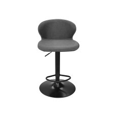 Rosso - Dark Grey Vintage Faux Leather Gas Lift Swivel Barstool with Black Base (Single)