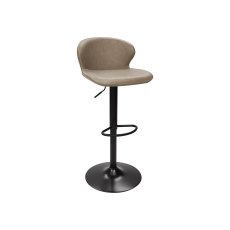 Rosso - Stone Vintage Faux Leather Gas Lift Swivel Barstool with Black Base (Single)