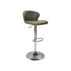 Rosso - Olive Vintage Faux Leather Gas Lift Swivel Barstool with Chrome Base (Single)