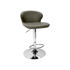 Rosso - Olive Vintage Faux Leather Gas Lift Swivel Barstool with Chrome Base (Single)