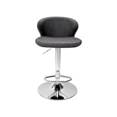 Rosso - Dark Grey Vintage Faux Leather Gaslift Swivel Barstool with Chrome Base (Single)