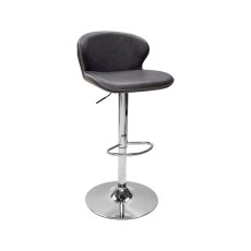 Rosso - Dark Grey Vintage Faux Leather Gaslift Swivel Barstool with Chrome Base (Single)