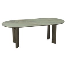 Duo Grey Oiled Oak 6 Seater Table with Monte Blanco Sintered Stone Top