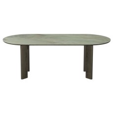 Duo Grey Oiled Oak 6 Seater Table with Monte Blanco Sintered Stone Top