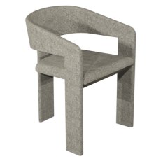 Duo Grey Oiled Oak Upholstered Chair - Grey Fabric (Single)