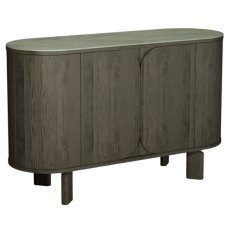 Duo Grey Oiled Oak Narrow Sideboard with Monte Blanco Sintered Stone Top