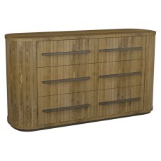 Vega Knotty Oak & Weathered Oak 6 Drawer Chest