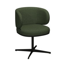 Marcel - 360° Swivel Chair in a Green Boucle Fabric with Black Legs (Pair)