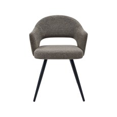 Sterling - Brown Boucle Fabric Chair with Black Legs (Pair)