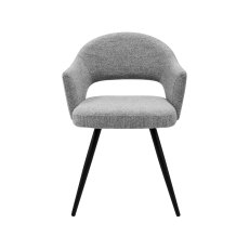 Sterling - Grey Boucle Fabric Chair with Black Legs (Pair)