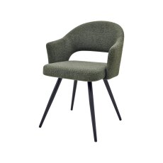 Sterling - Green Boucle Fabric Chair with Black Legs (Pair)