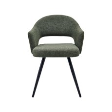 Sterling - Green Boucle Fabric Chair with Black Legs (Pair)