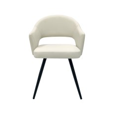 Sterling - Ivory Faux Leather Chair with Black Legs (Pair)