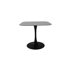 Carter Grey Sintered Stone Square Bistro Table with Black Base