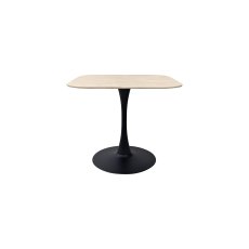 Carter Beige Sintered Stone Square Bistro Table with Black Base