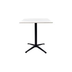 Baxter White Sintered Stone Square Bistro Table with Black  Base