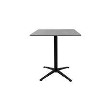 Baxter Grey Sintered Stone Square Bistro Table with Black Base