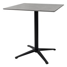 Baxter Grey Sintered Stone Square Bistro Table with Black Base