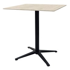 Baxter Beige Sintered Stone Square Bistro Table with Black Base