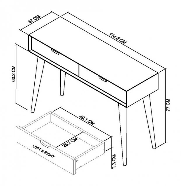 Dansk Scandi Oak Console Table With Drawers | Living Room - Bentley ...