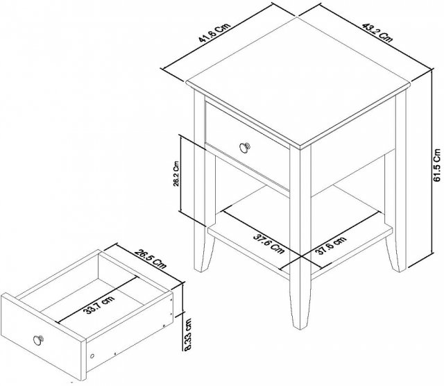 Ashby White 1 Drawer Nightstand | Bedroom Furniture - Bentley Designs ...