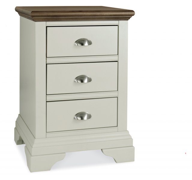 Premier Collection Hampstead Soft Grey Walnut 3 Drawer Nightstand Nightstands Bentley Designs