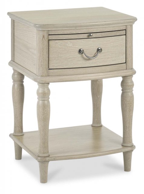 Signature Collection Bordeaux Chalk Oak 1 Drawer Nightstand Nightstands Bentley Designs