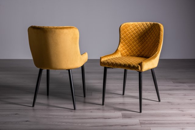 Mustard discount velvet chair