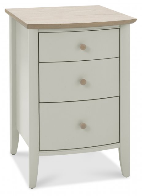 Whitby Scandi Oak & Soft Grey 3 Drawer Nightstand