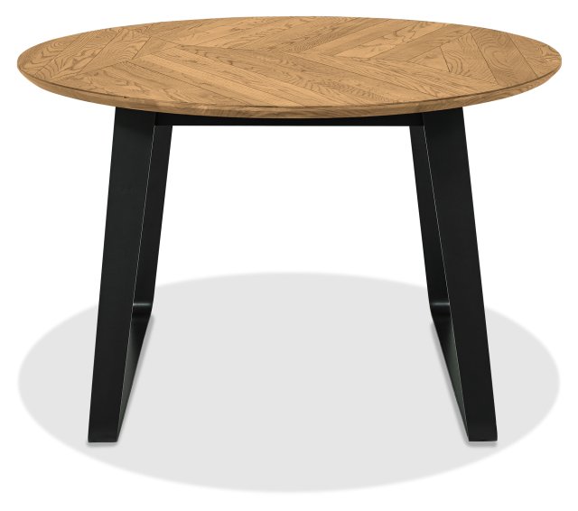 Emerson Rustic Oak 4 Seater Circular Table | Dining Room - Bentley ...