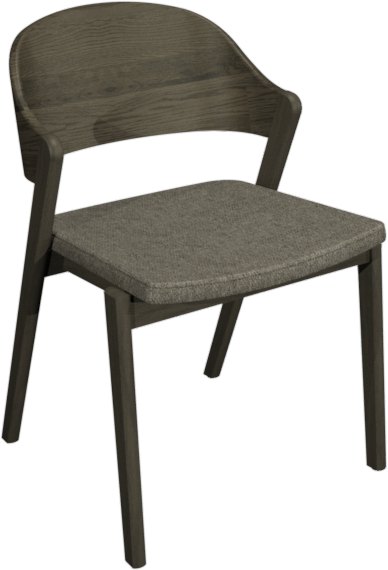 Signature Collection Vega Grey Oiled Oak Ply Back Chair in Lotus Grey Fabric