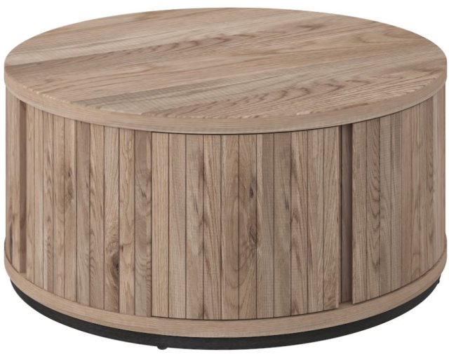 Signature Collection Vega Grey Oiled Oak & Peppercorn Round Coffee Table