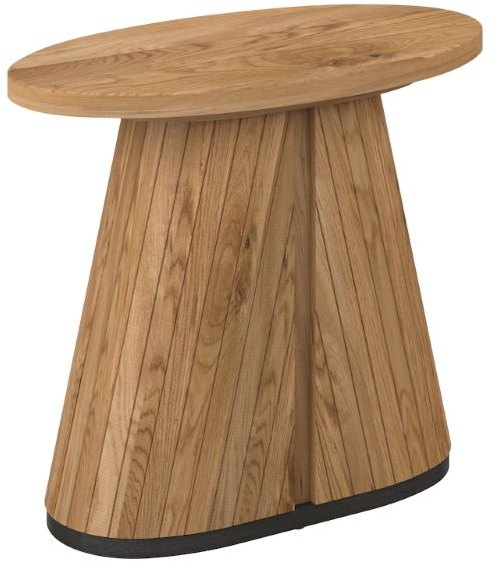 Signature Collection Vega Rustic Oak & Peppercorn Oval Lamp Table