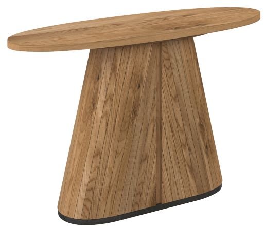 Signature Collection Vega Rustic Oak & Peppercorn Oval Console Table