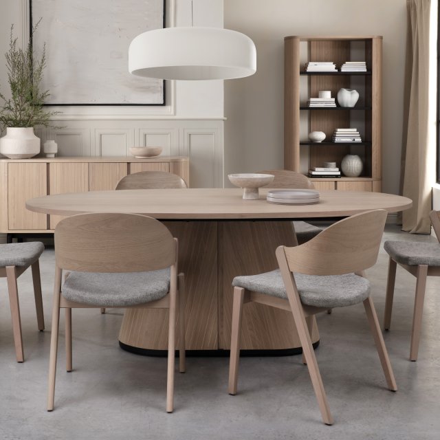 Signature Collection Vega Scandi Oak & Peppercorn 6 Seater Table