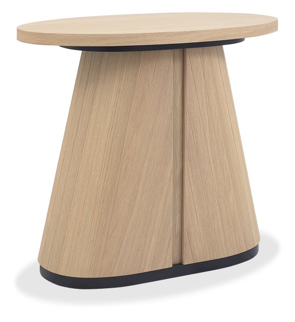 Signature Collection Vega Scandi Oak & Peppercorn Oval Lamp Table