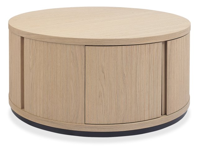 Signature Collection Vega Scandi Oak & Peppercorn Round Coffee Table