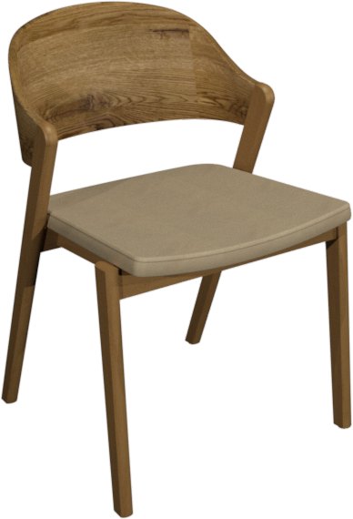 Signature Collection Vega Rustic Oak Ply Back Chair in Ivory Bonded Leather
