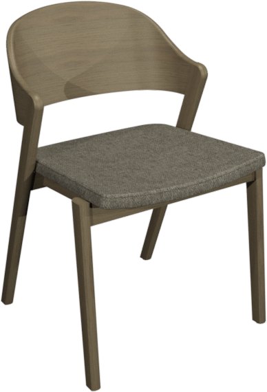 Signature Collection Vega Scandi Oak Ply Back Chair in Lotus Grey Fabric