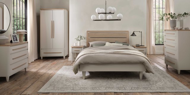 Premier Collection Larsen Scandi Oak & Soft Grey Slatted Bedstead King 150cm