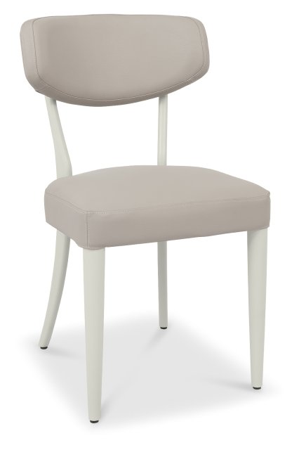 Premier Collection Larsen Soft Grey Upholstered Chairs in Grey Bonded Leather