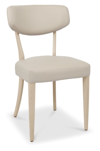 Premier Collection Larsen Scandi Oak Upholstered Chairs in Ivory Bonded Leather