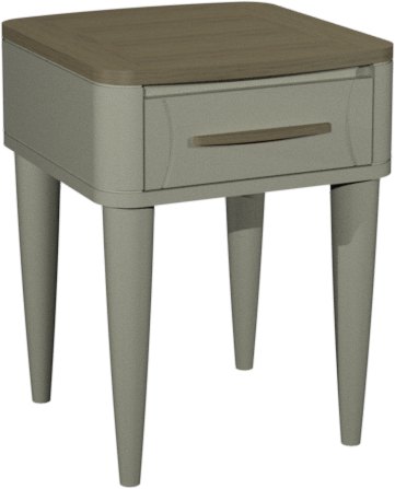 Premier Collection Larsen Scandi Oak & Soft Grey Lamp Table with Drawer