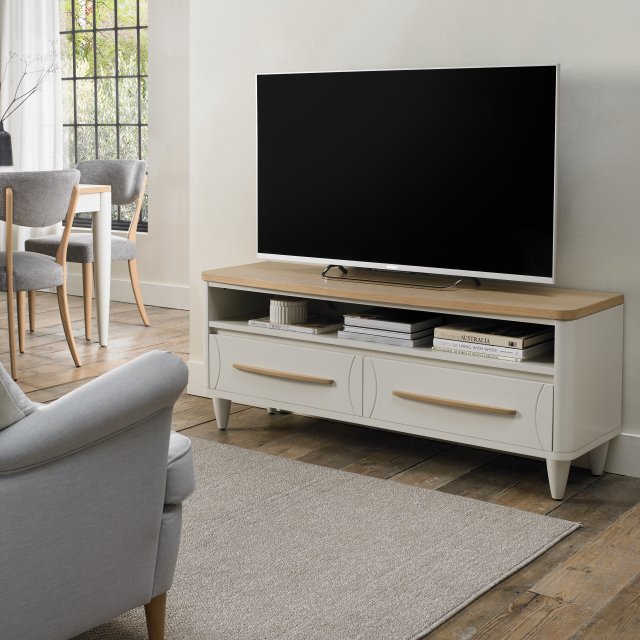 Premier Collection Larsen Scandi Oak & Soft Grey Entertainment Unit