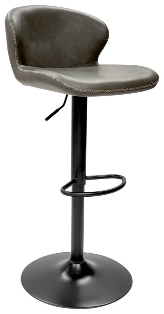 Gallery Collection Rosso - Olive Vintage Faux Leather Gas Lift Swivel Barstool with Black Base (Single)