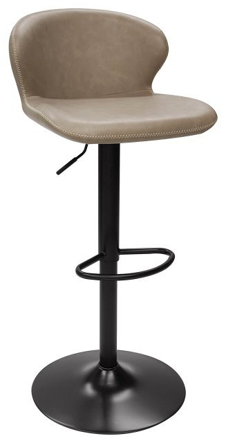 Gallery Collection Rosso - Stone Vintage Faux Leather Gas Lift Swivel Barstool with Black Base (Single)