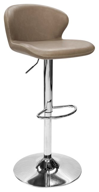 Gallery Collection Rosso - Stone Vintage Faux Leather Gas Lift Swivel Barstool with Chrome Base (Single)