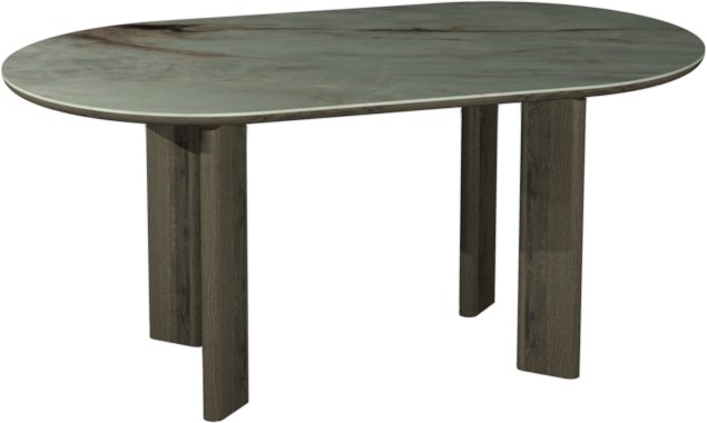 Signature Collection Duo Grey Oiled Oak 4 Seater Table with Monte Blanco Sintered Stone Top